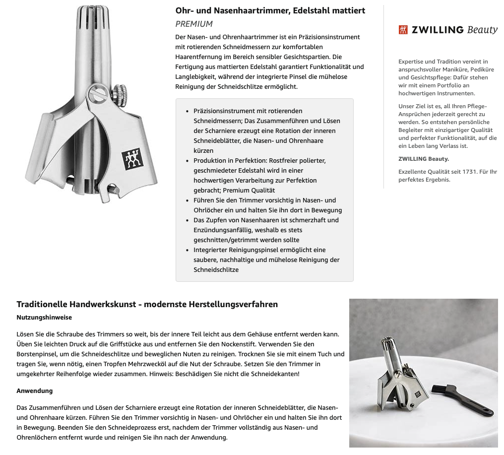 Zwilling 1023216 (NEW) Premium, N&O-Haartrimmer