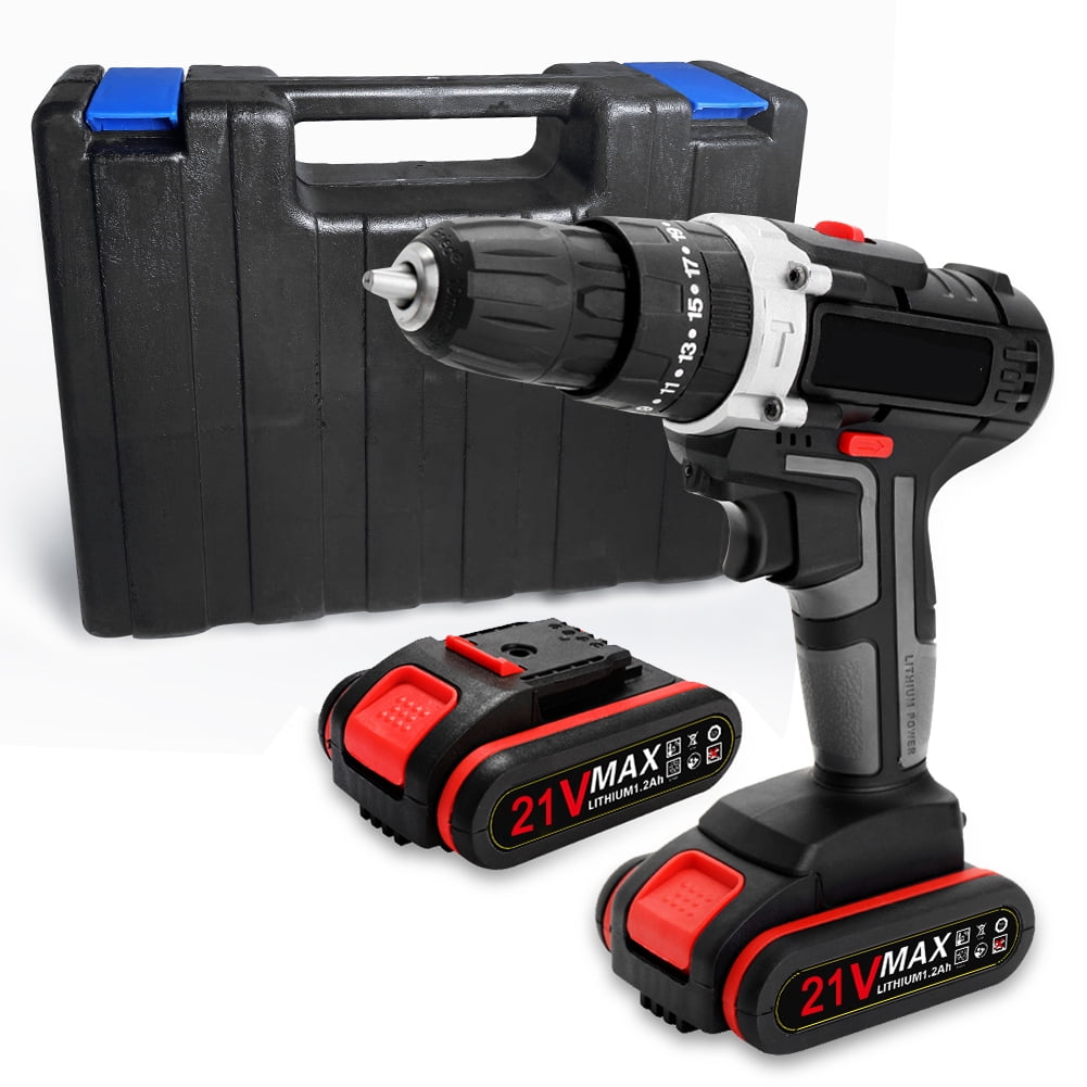 21V Multifunctional Impact Electric Cordless Drill High-Power Lithium Battery Wireless Rechargeable Hand Drills Brush Motor Home Diy Electric Power Tools