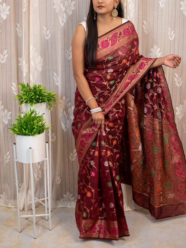 Semi Katan Silk Saree - Buy Semi Katan Sarees Online Now