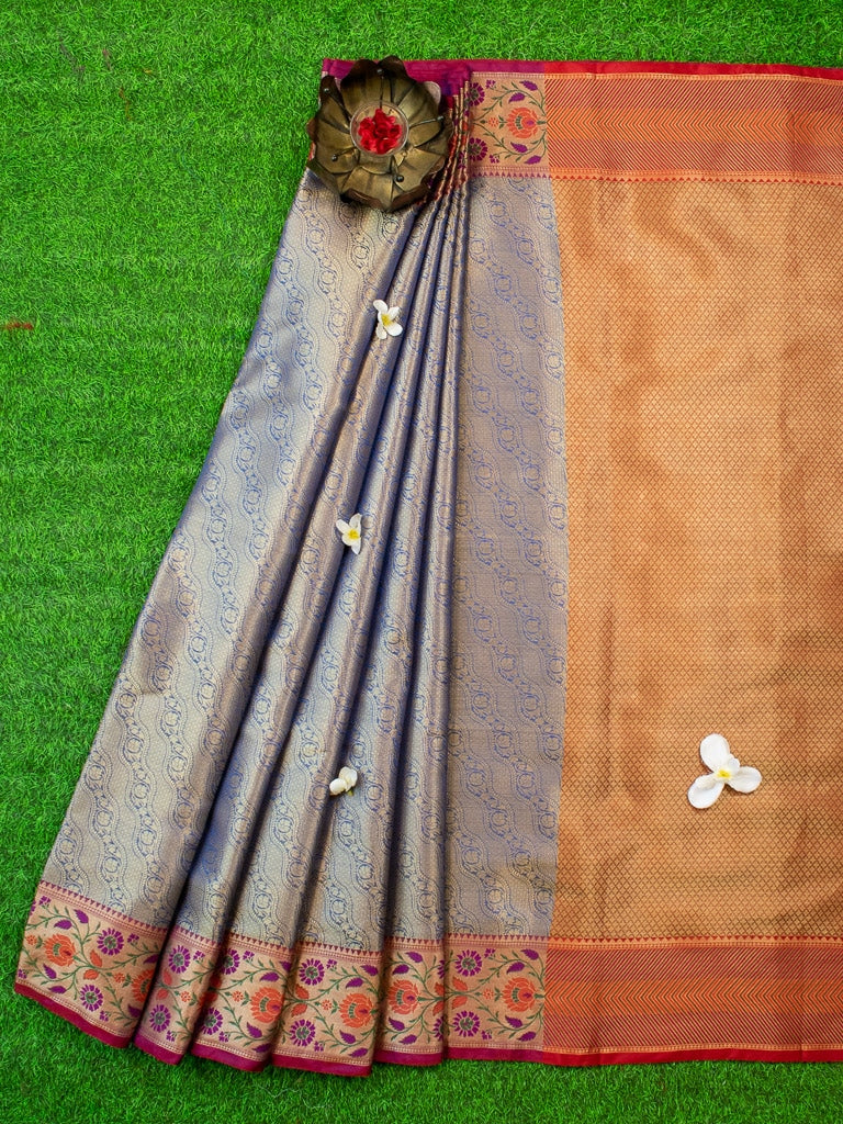 Banarasee Kora Muslin Saree With Floral Tanchoi Design & Skirt Border- |  Saree, Muslin, Floral