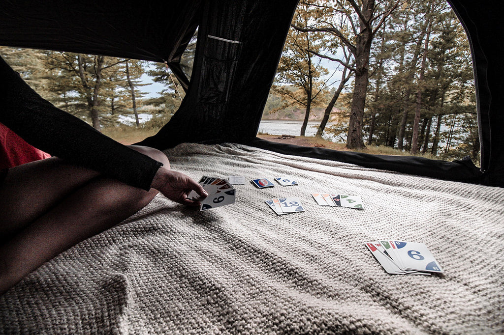 Card game during car camping