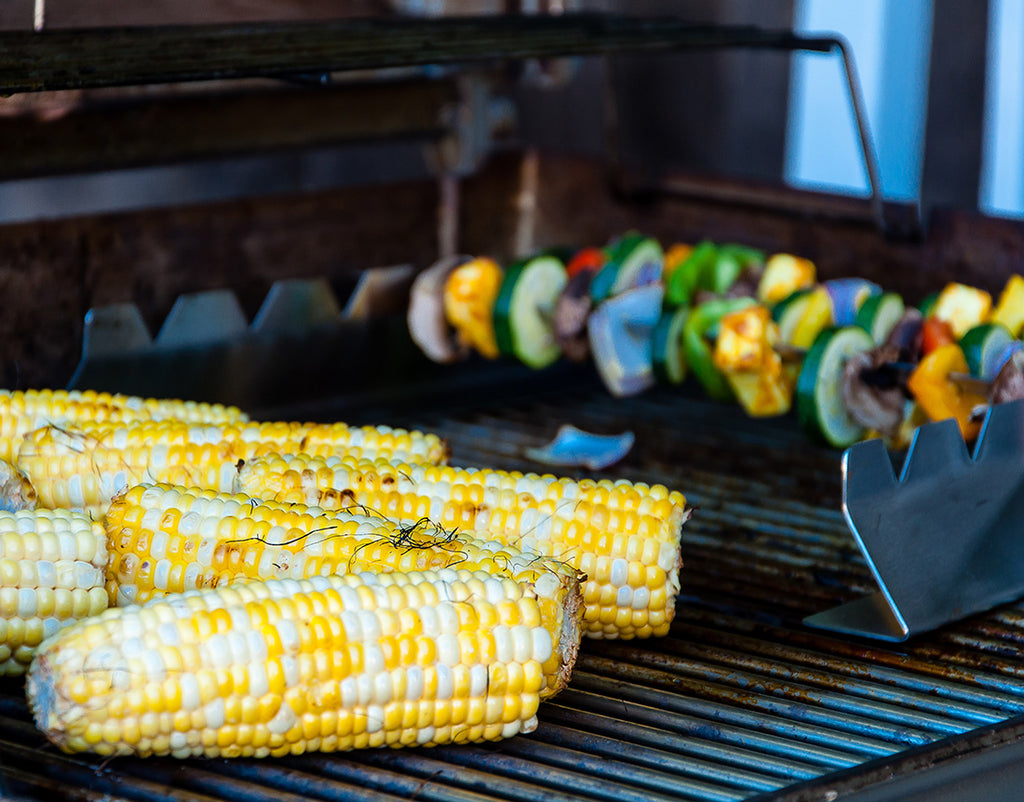 Grilled corn and vegetables