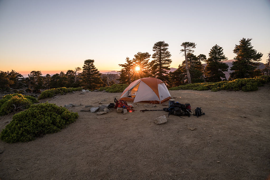 Primitive campground at sunrise