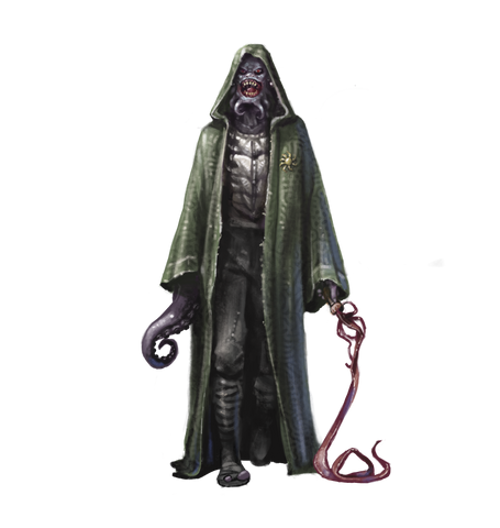 Inheritor of the Unbegotten, a cloaked, tentacled warlock.