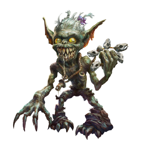 Mumus, a small goblin-like fey monster.