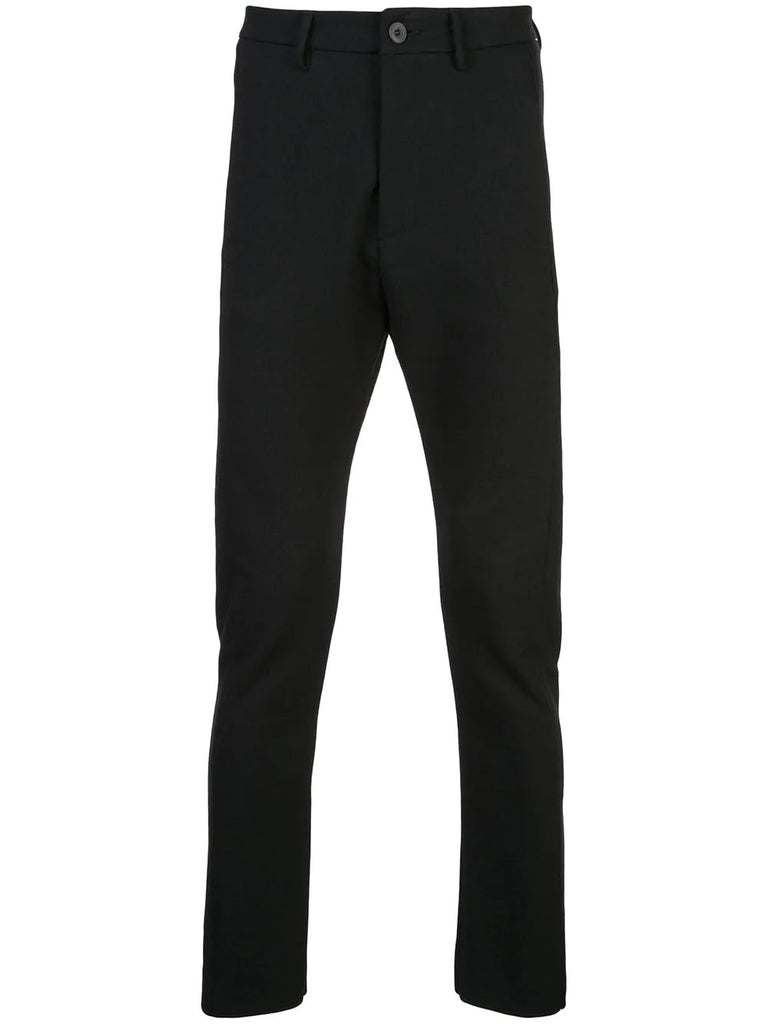 black tailored skinny trousers