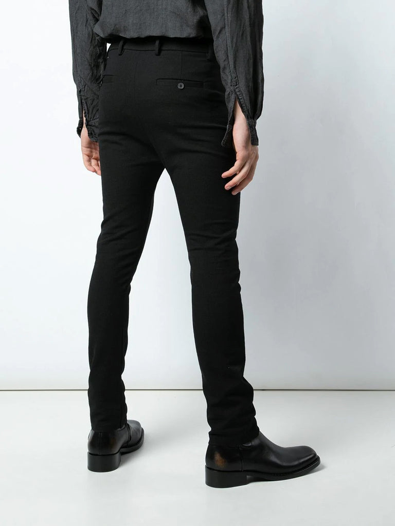 black tailored skinny trousers