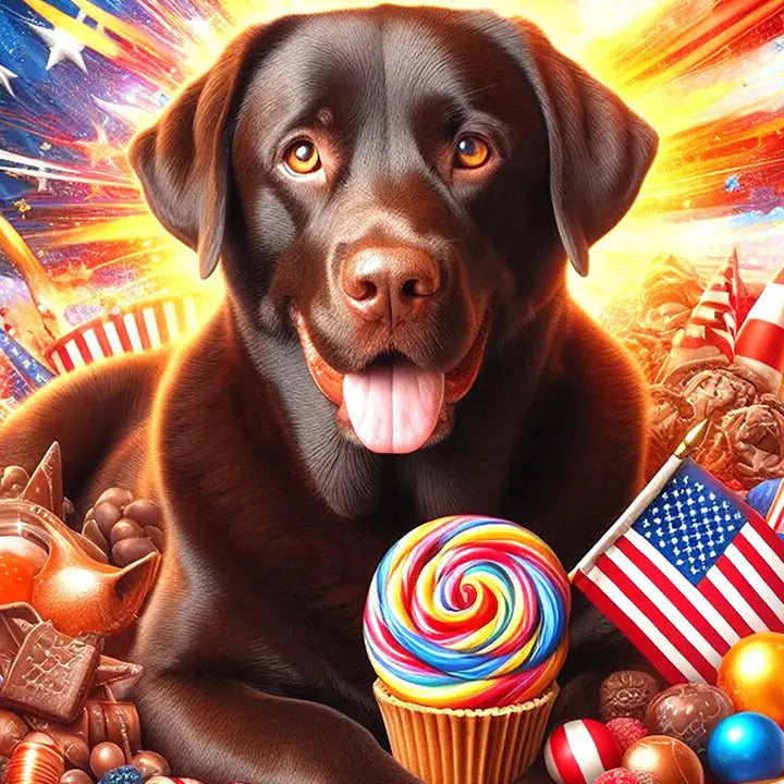 Chocolate Lab Patriotic Garden Flag
