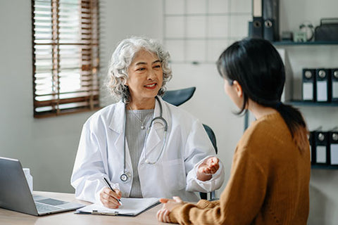 Doctor talking to patient.