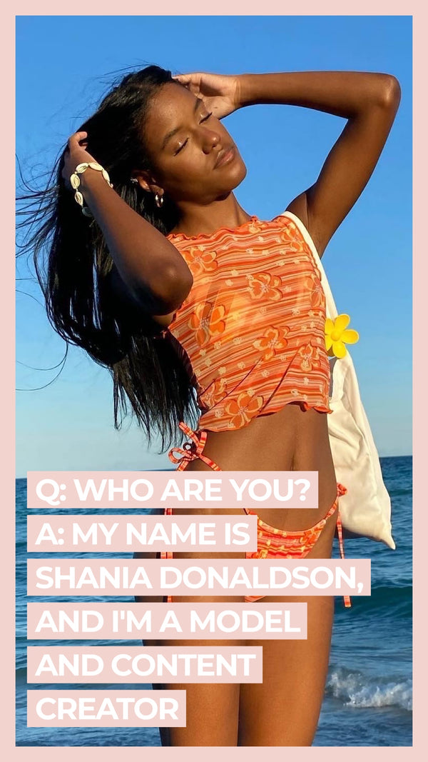 Q: Who are you? A: My name is Shania Donaldson, and I'm a model and content creator
