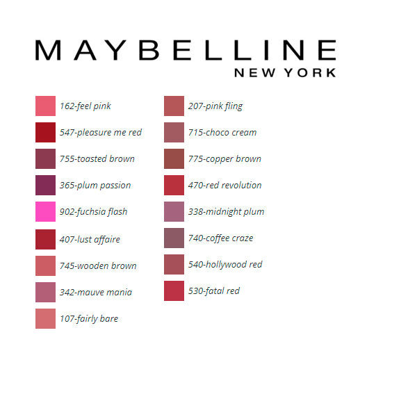 Lipstick Color Mattes Maybelline Sensational