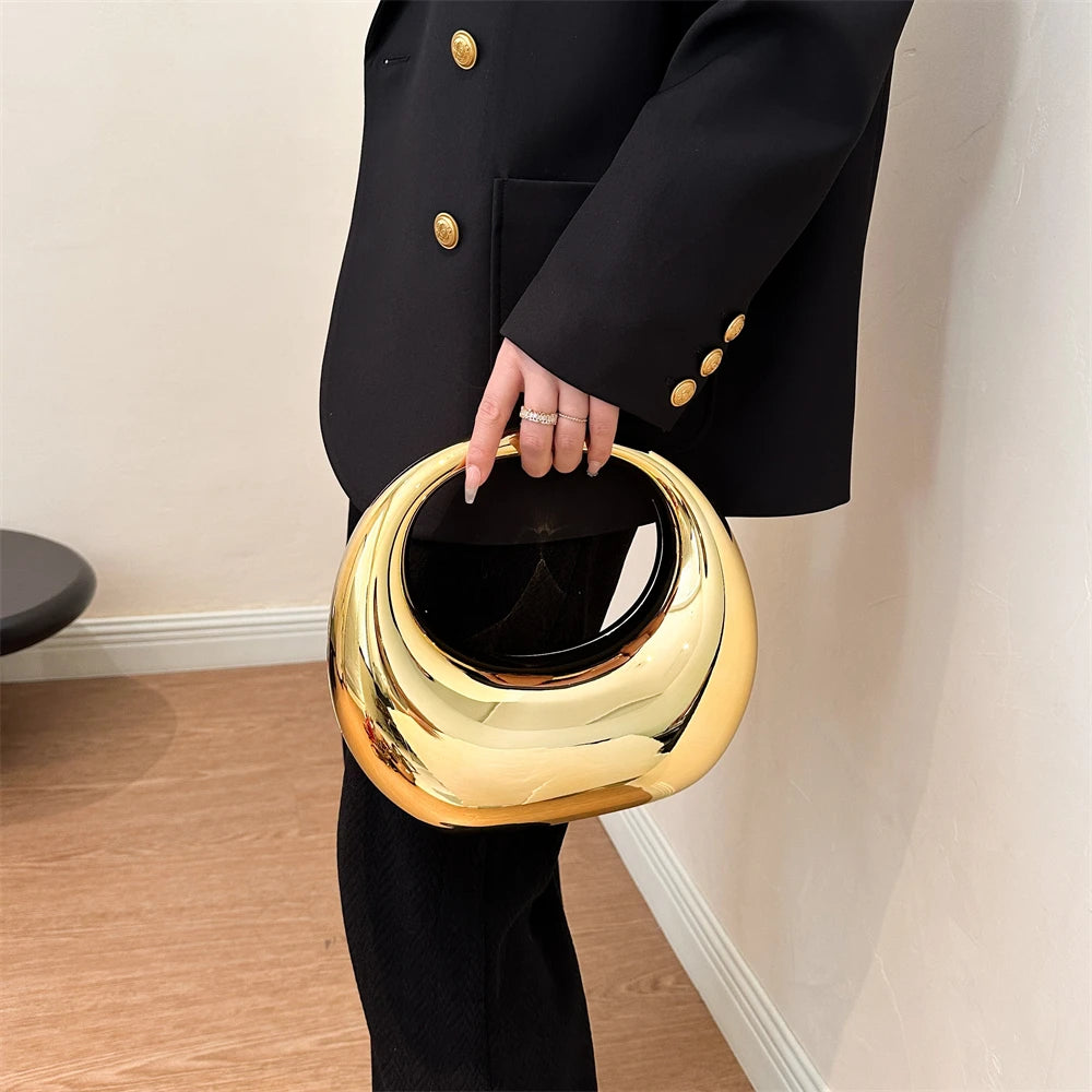 Luxury Round Handle Wrist Bag
