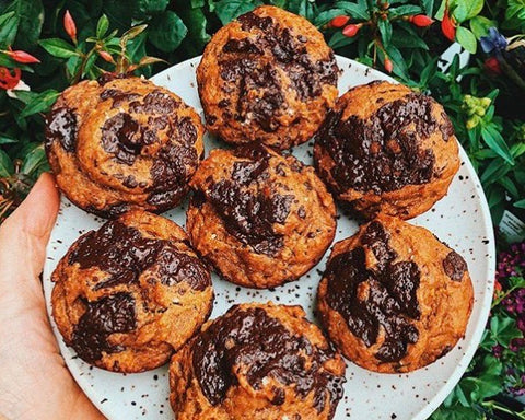 Salted Chocolate Peanut Butter Muffins