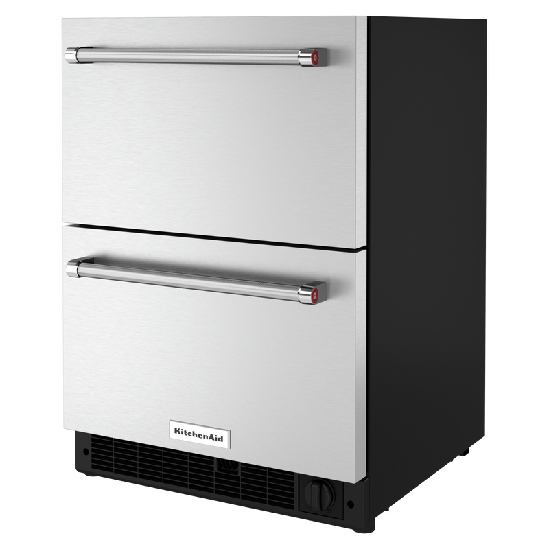 24" Stainless Steel Undercounter Double-Drawer Refrigerator/Freezer KUDF204KSB