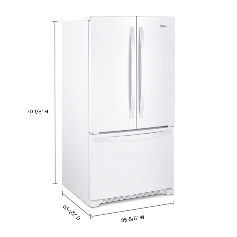 36-inch Wide French Door Refrigerator with Water Dispenser - 25 cu. ft. WRF535SWHW