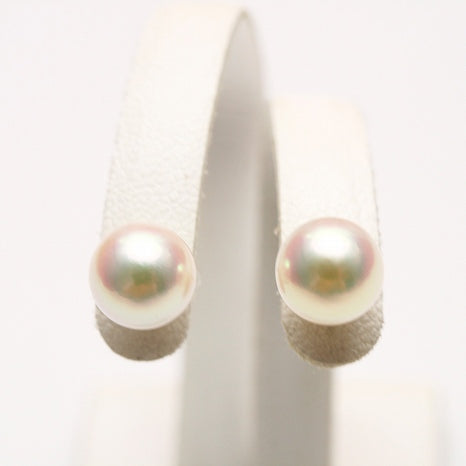 アコヤ真珠パールピアス 8.0-8.5mm ホワイトカラー K14WG製 – eiho pearl