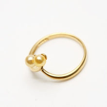 南洋白蝶真珠パールリング【指輪】　3mm　ゴールドカラー　K18製　ej25-0315r05
