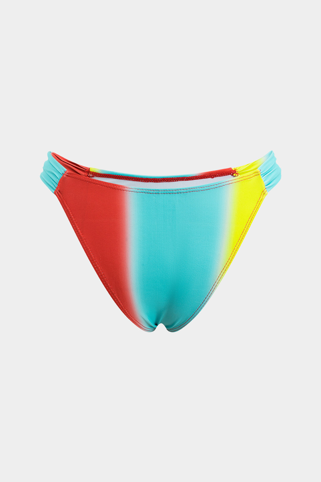 Ombre Print Ruched Tie Up Bikini Set