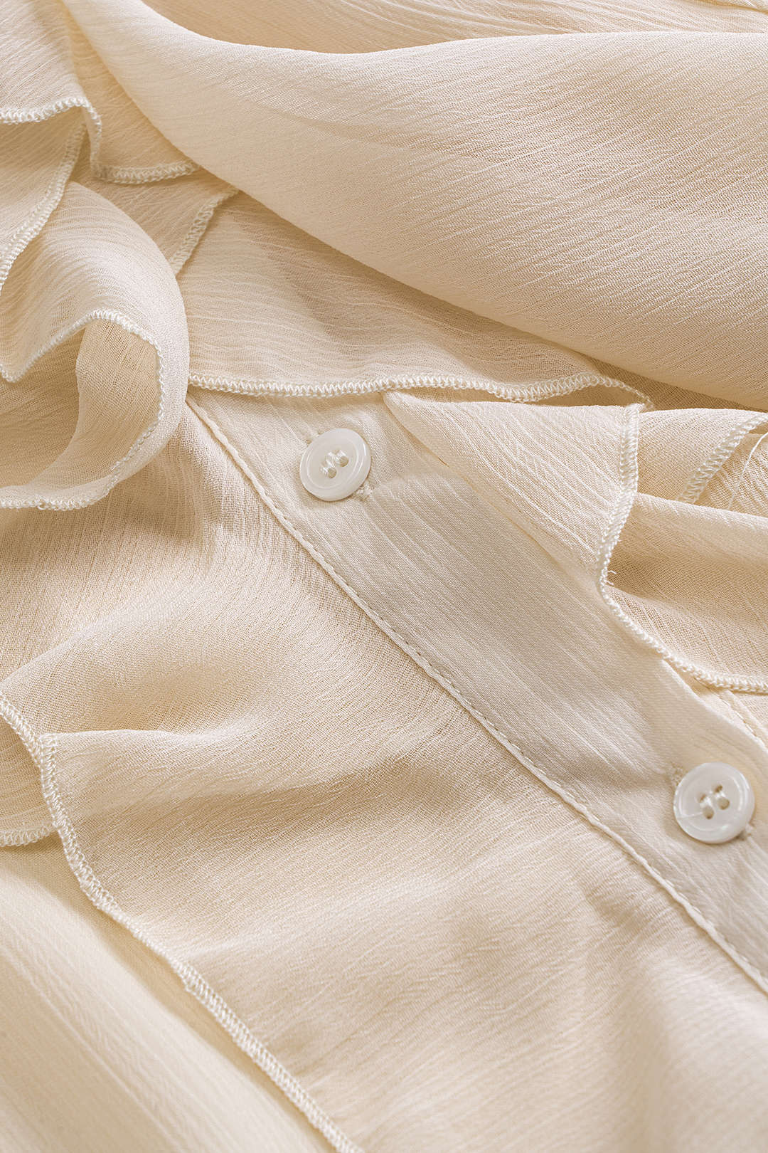 Bow Ruffle Tie-Up Long-Sleeve Shirt