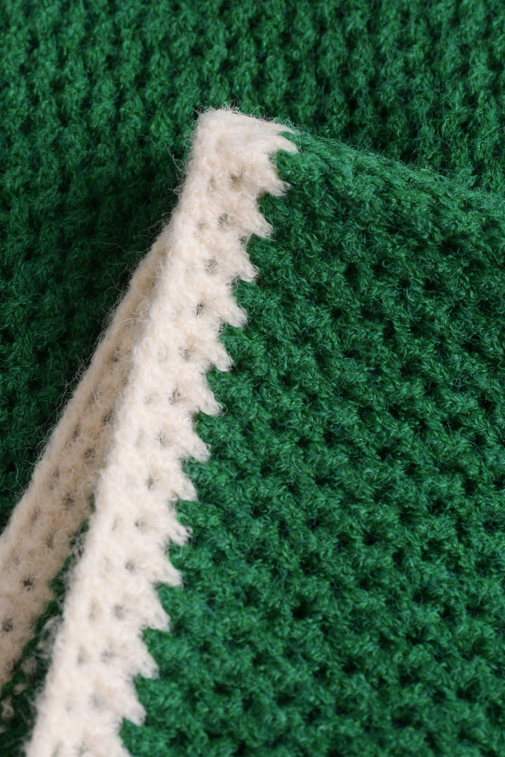 Color Block Crochet Hollow Tube Top