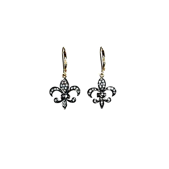 Pave Diamond Fleur Di Lis Earrings– Melinda Lawton Jewelry