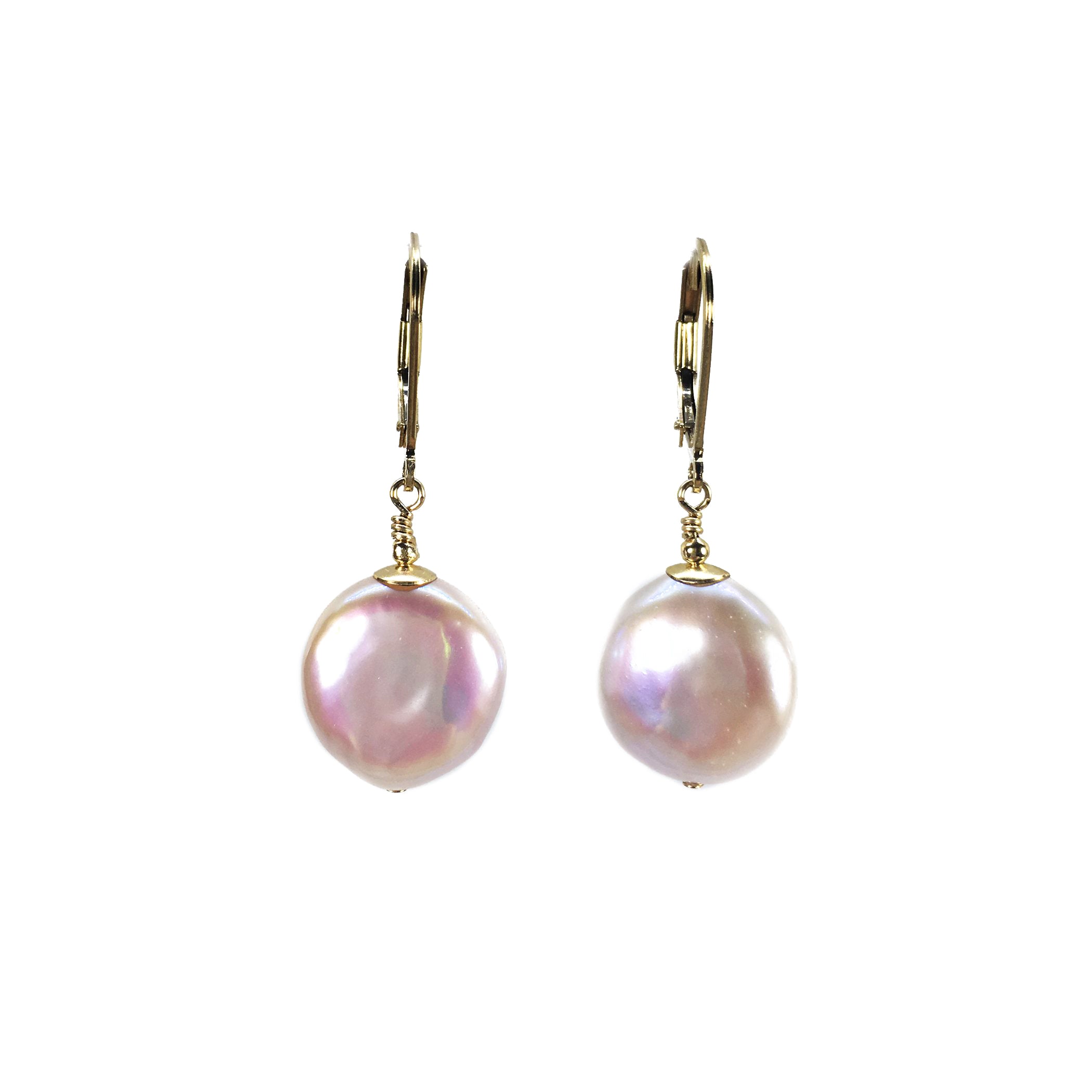 Lustrous Coin Pearl Earrings