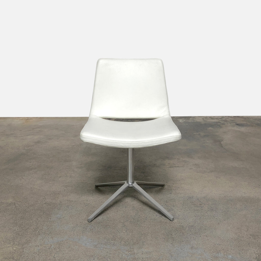 B&B Italia White Leather Metropolitan Dining Chairs | LA Consignment