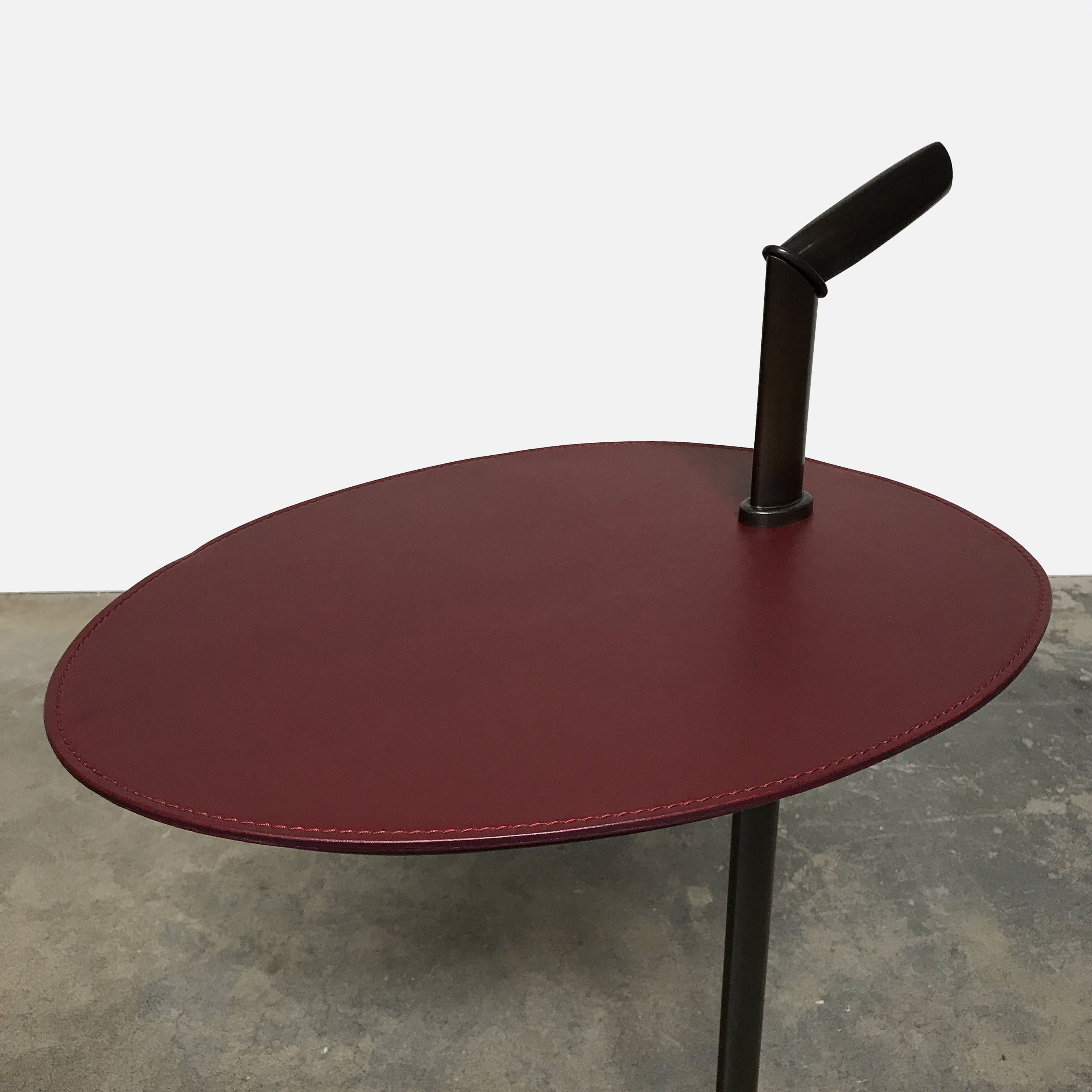 Promemoria Bip Bip Red Leather & Bronze Side Table – Modern Resale