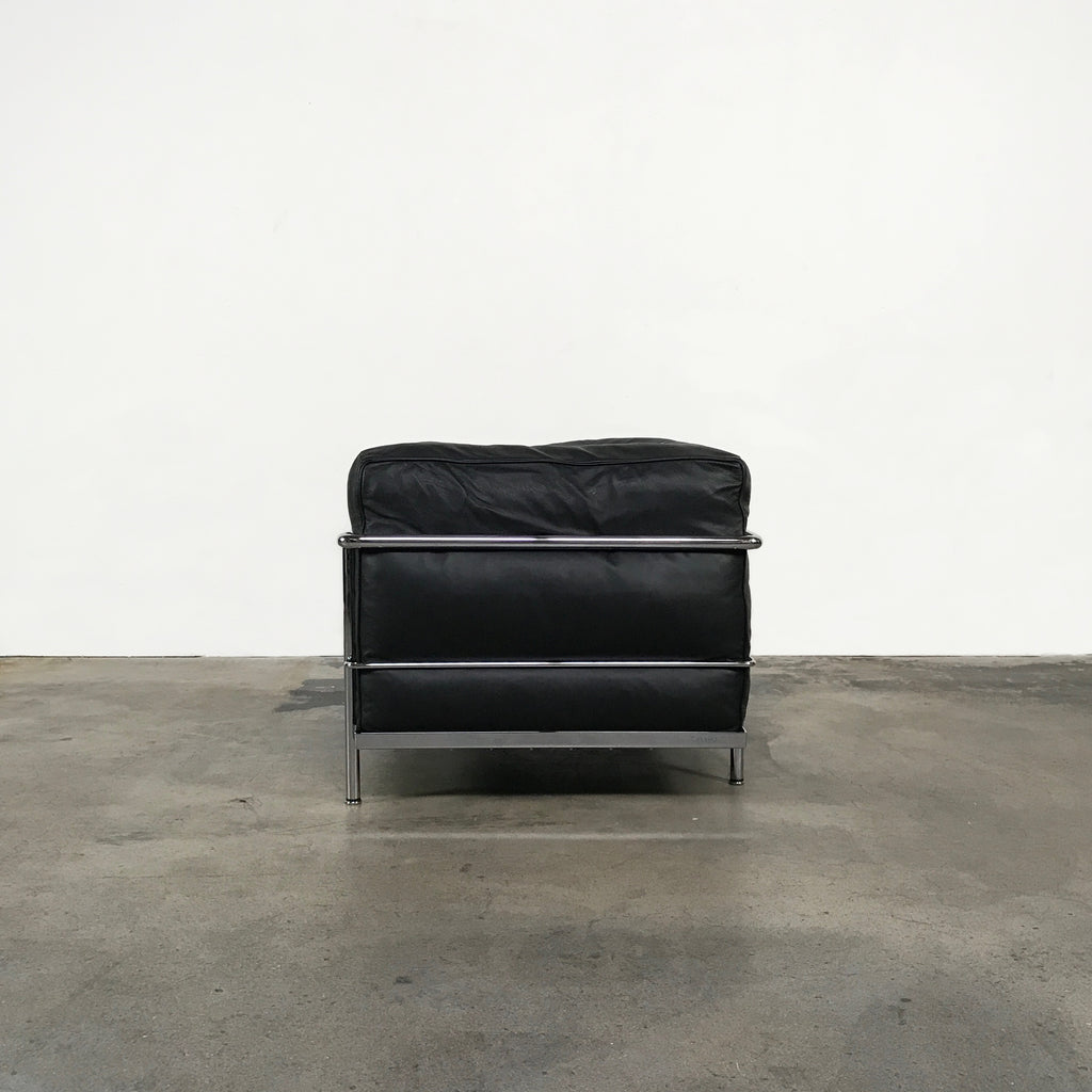 Cassina Black Leather Lc3 Lounge Chair By Charlotte Perriand