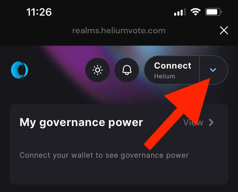 wallet connect menu