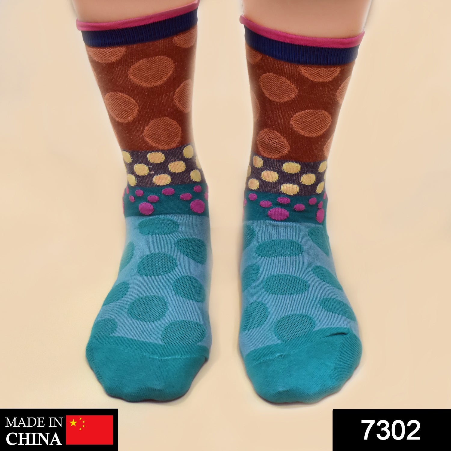 Ladies Printed Socks Breathable Thickened Classic Simple Soft Skin Friendly