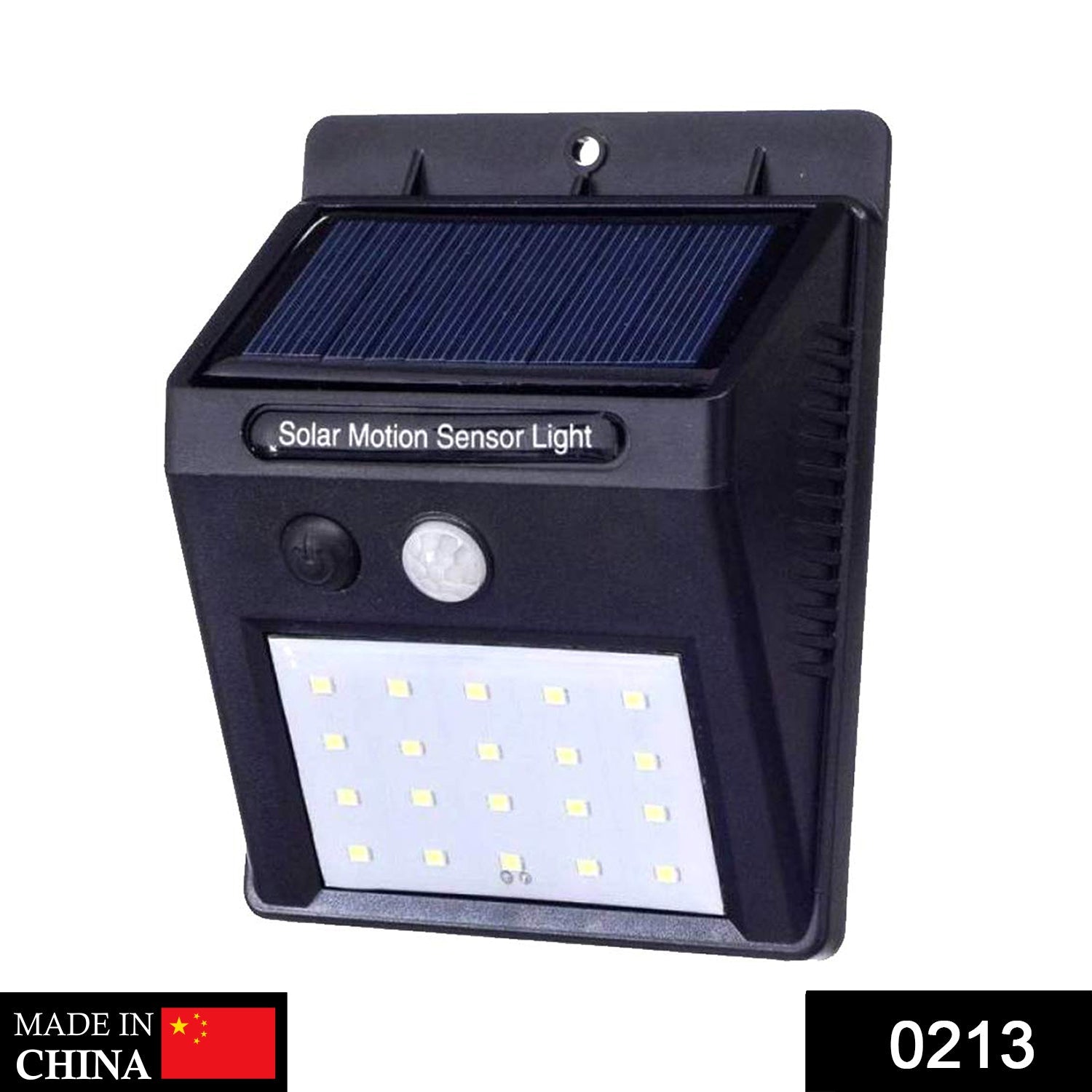 0213 Solar Security LED Night Light for Home Outdoor/Garden Wall (Black) (20-LED Lights)