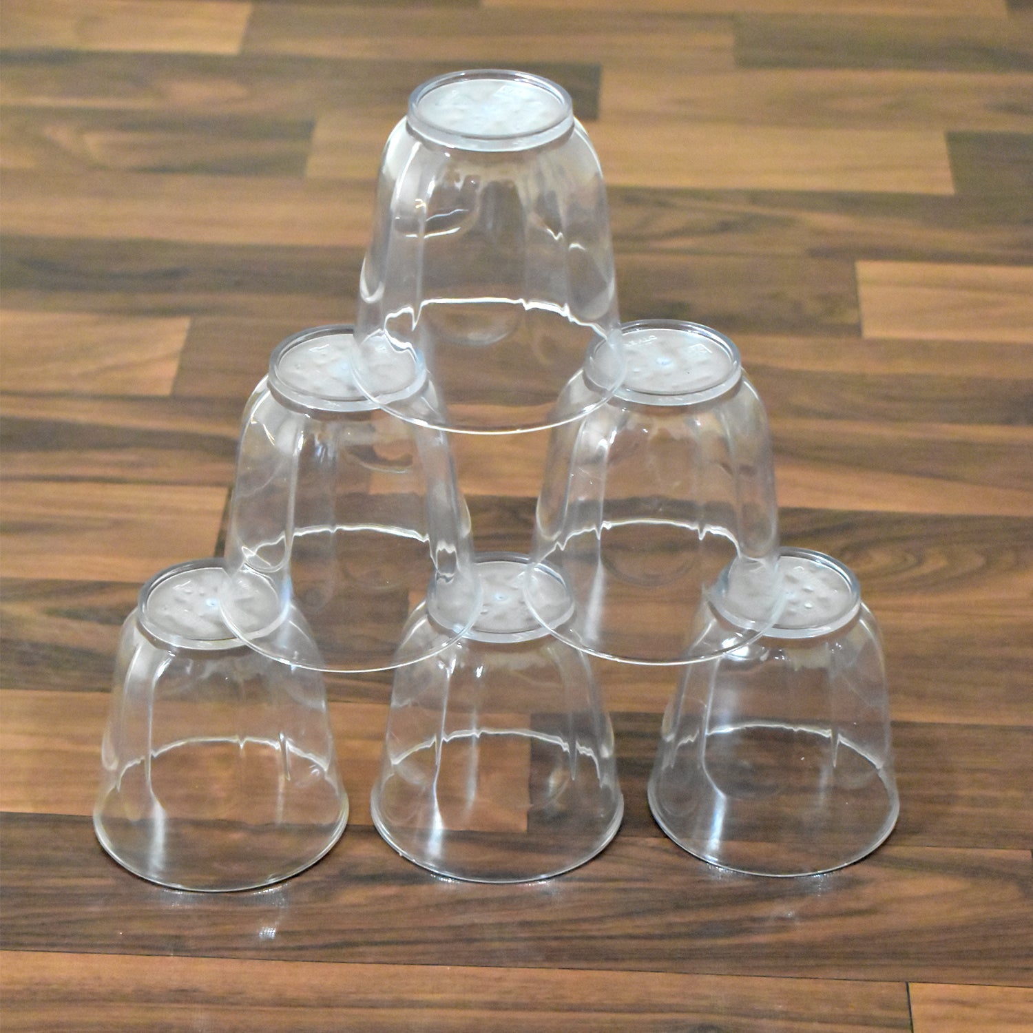 Ganesh Lily glass Break Resistant plastic set of 6Pcs (300 Ml)