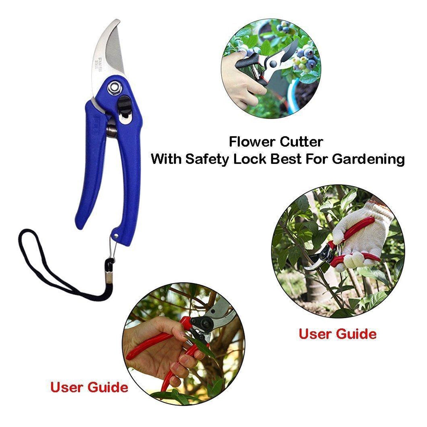 Garden Shears Pruners Scissor for Cutting Branches, Flowers, Leaves, Pruning Seeds