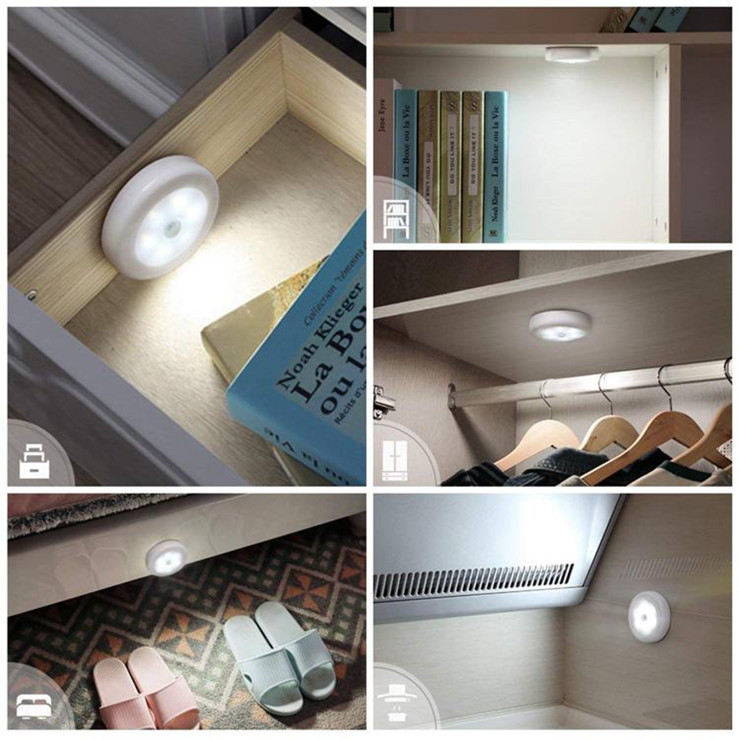 Round Shape 8 LED Motion Sensor Induction Led Light