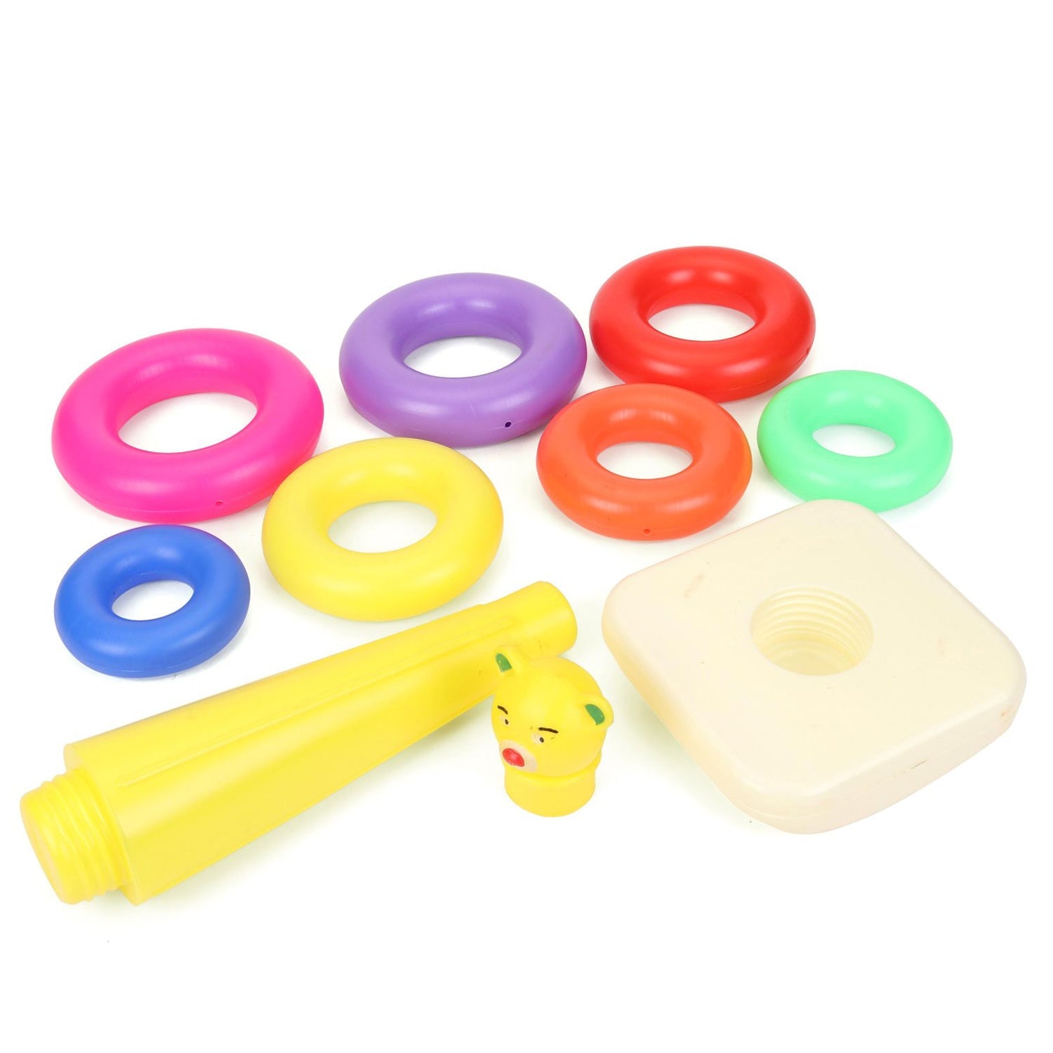 Plastic Baby Kids Teddy Stacking Ring Jumbo Stack Up Educational Toy 7pc