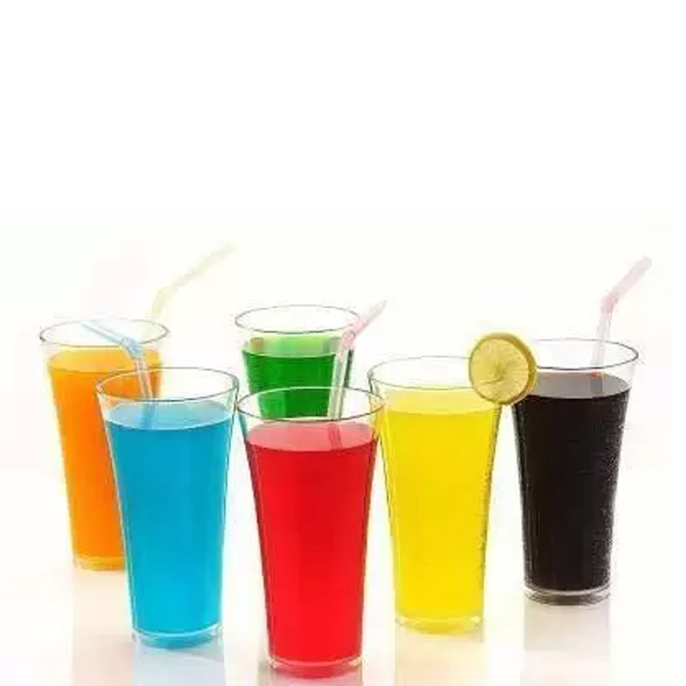 Stylish look Plastic Juicy Glass, Transparent Glasses Set 300ml (6pcs)