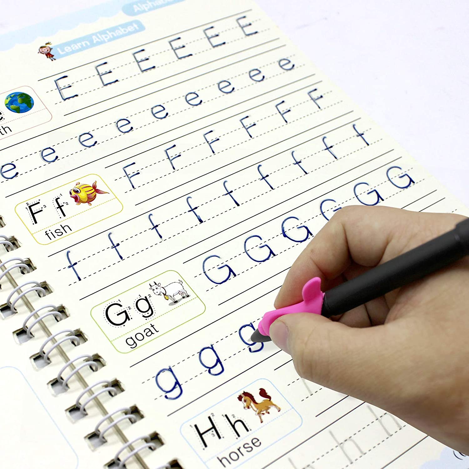 8075 4 Pc Magic Copybook widely used by kids, childrenâ€™s and even adults also to write down important things over it while emergencies etc.