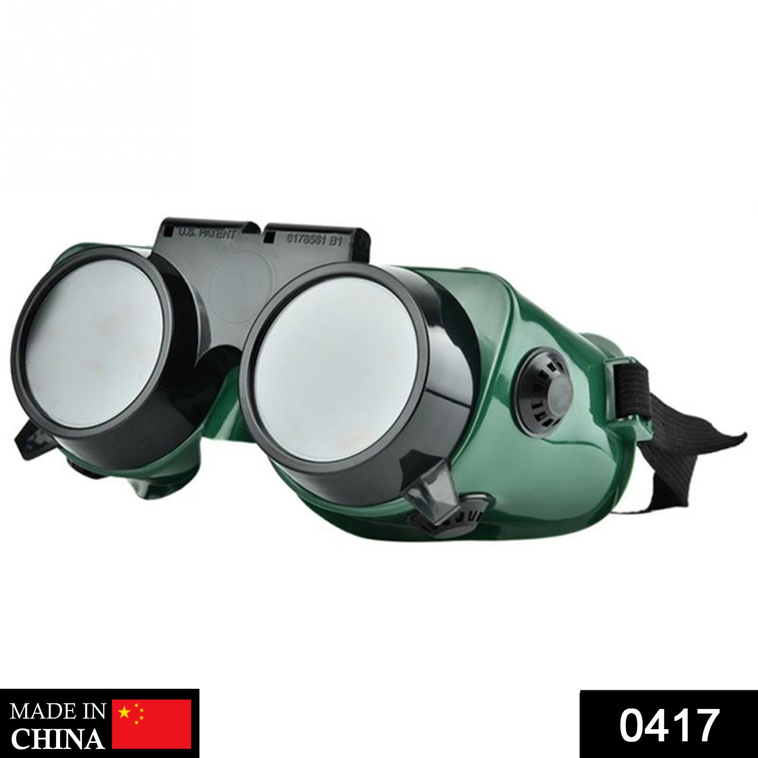 0417 Welding Goggles (Dark Green, Large)