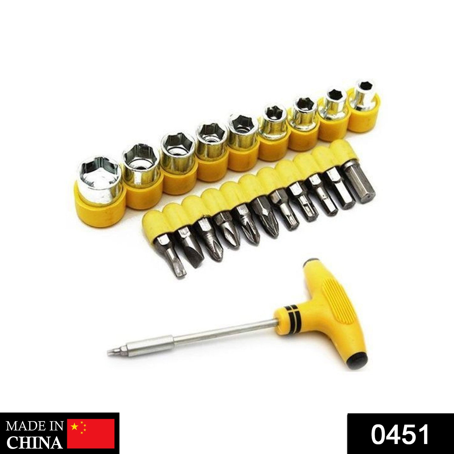 -24pcs T shape screwdriver set Batch Head Ratchet Pawl Socket Spanner hand tools