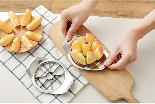 Stainless Steel Apple Cutter Slicer with 8 Blades and Handle