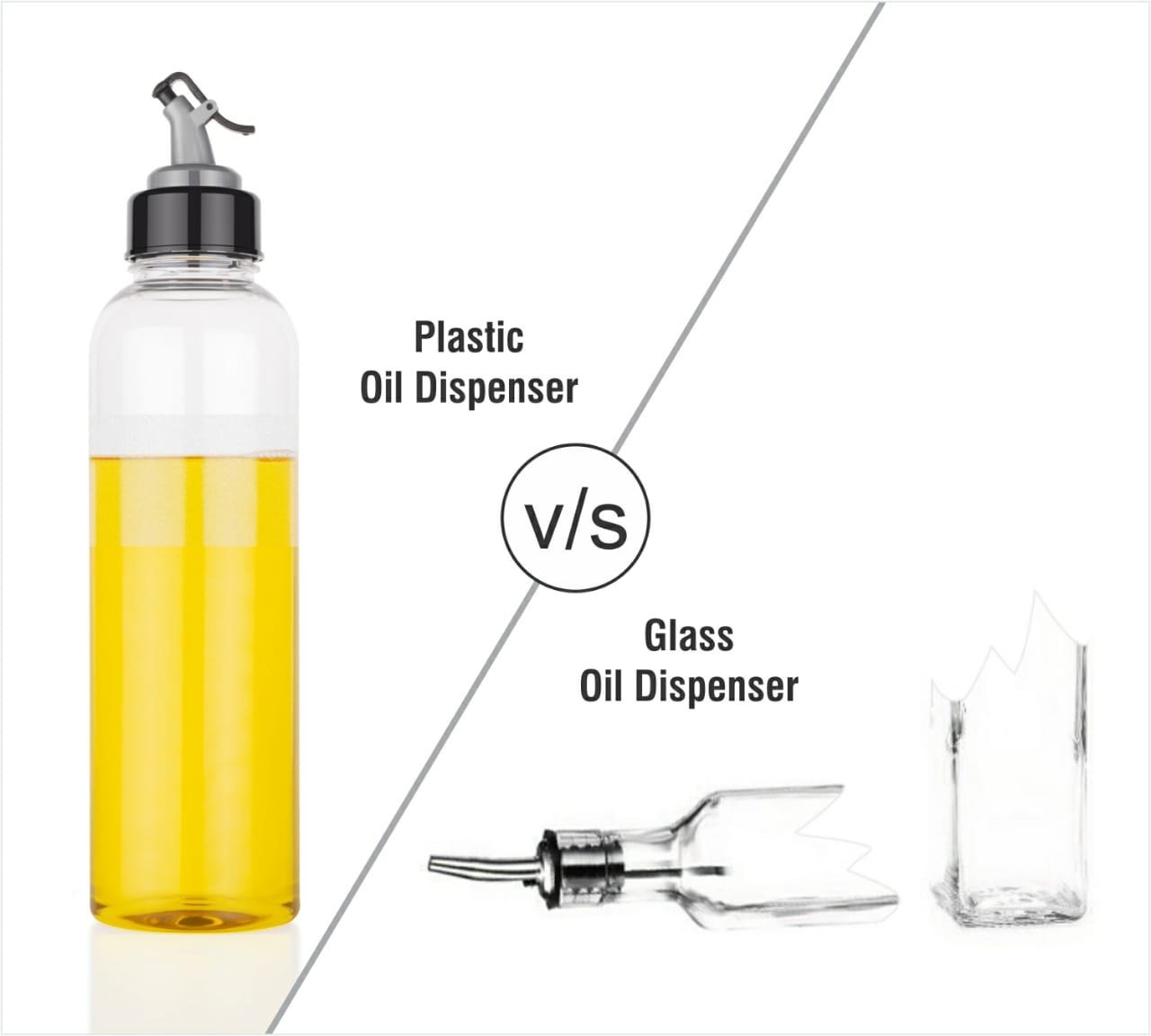 2346 Oil Dispenser Transparent Plastic Oil Bottle |Clear 1 Liter