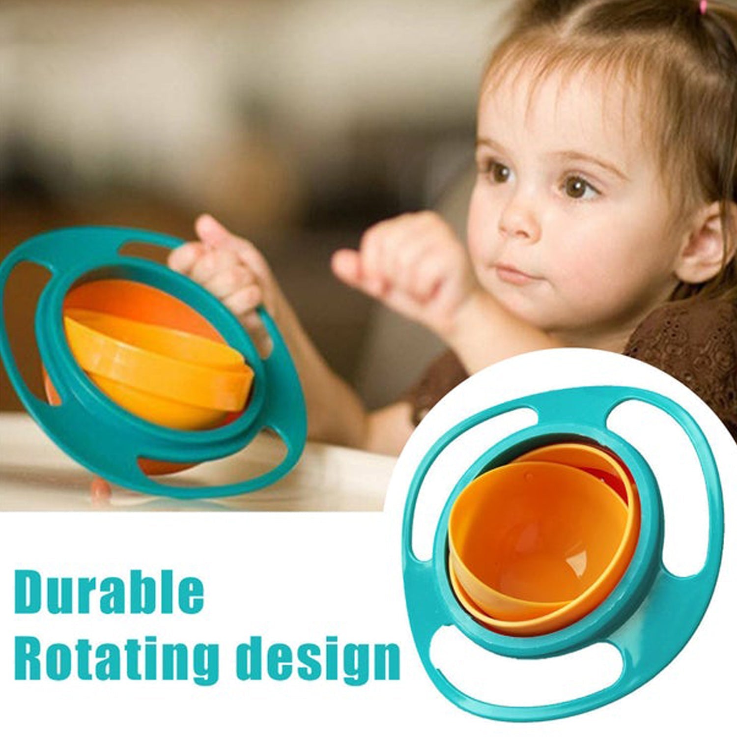 Rotating Baby Bowl used for serving food to kids and toddlers etc.