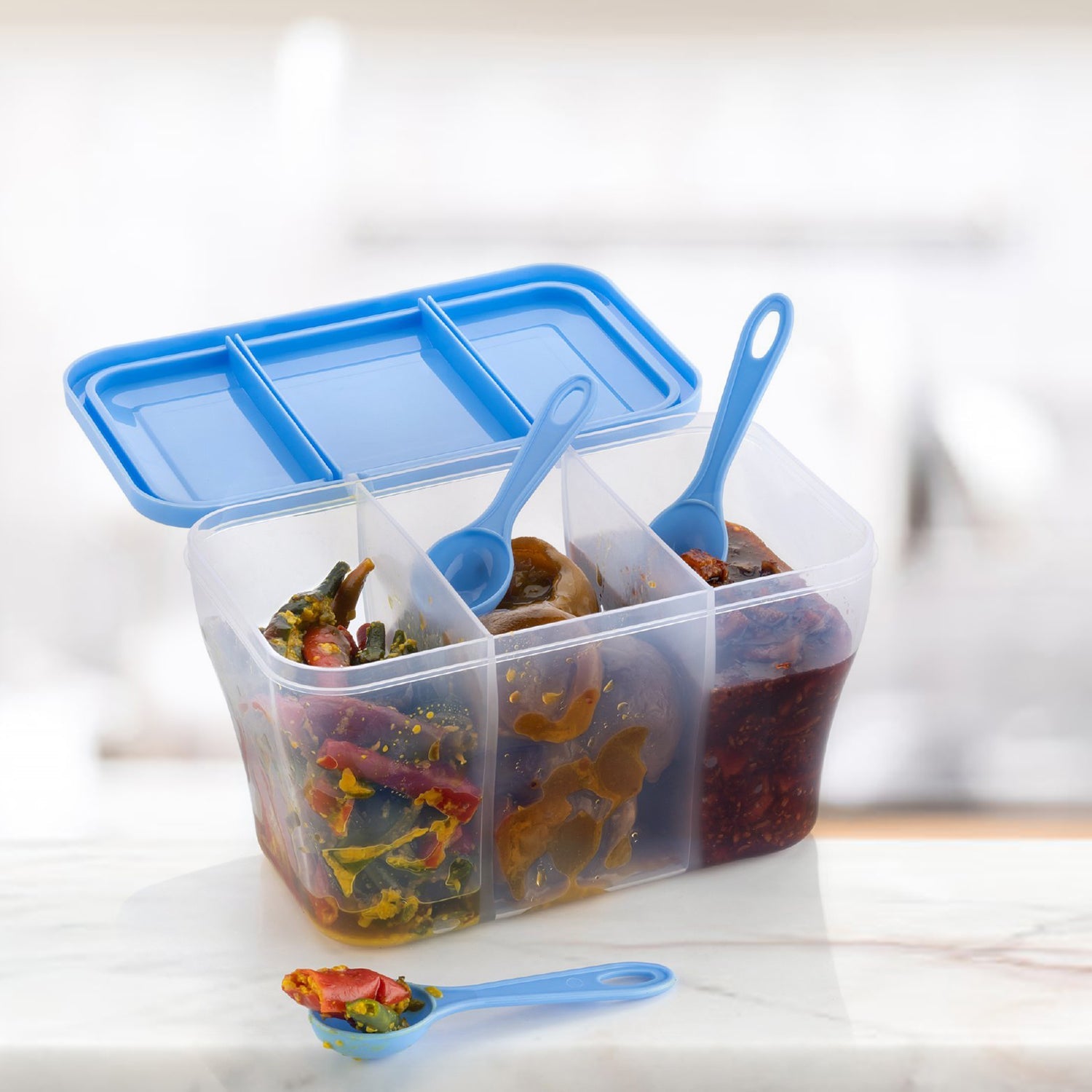 Plastic Square Storage Organiser Container (750ML Capacity)