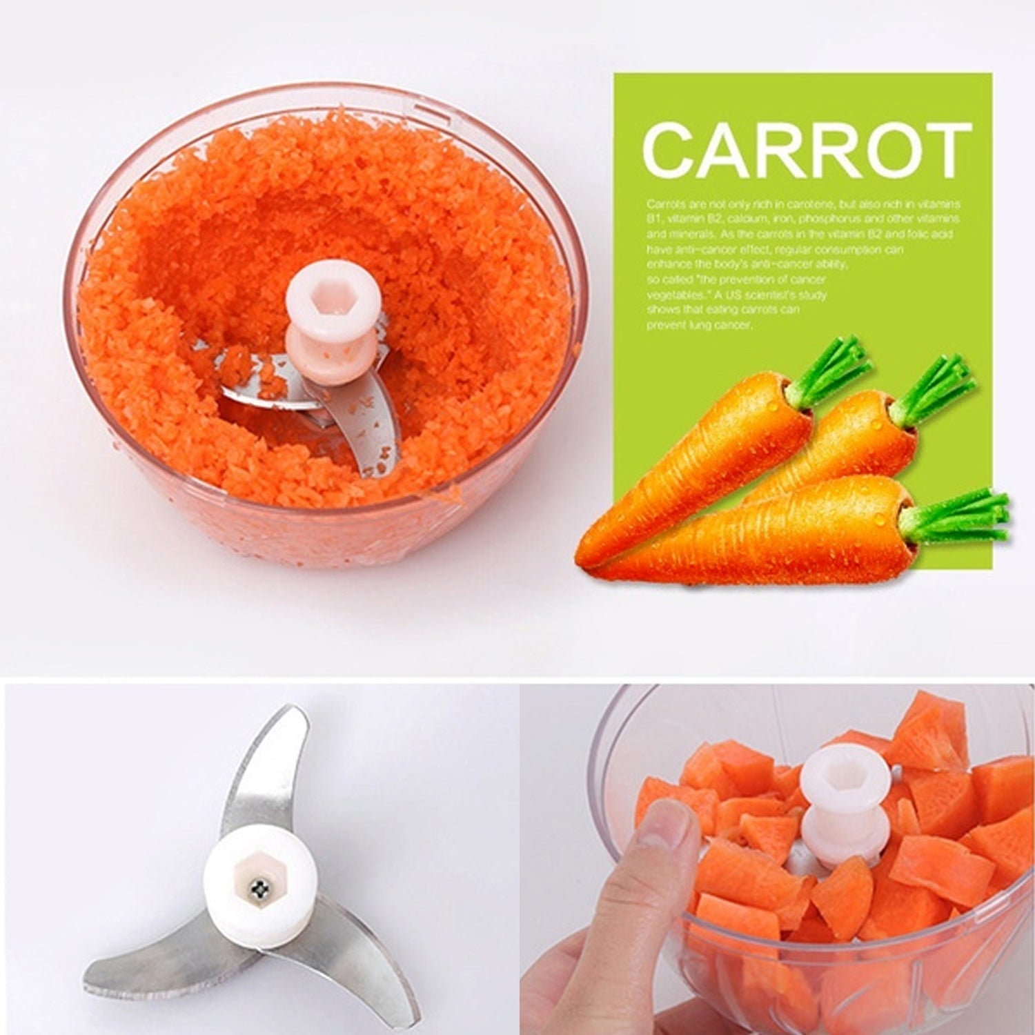 0080 Manual Food Chopper, Hand Held Vegetable Chopper (450ML) Assorted Color