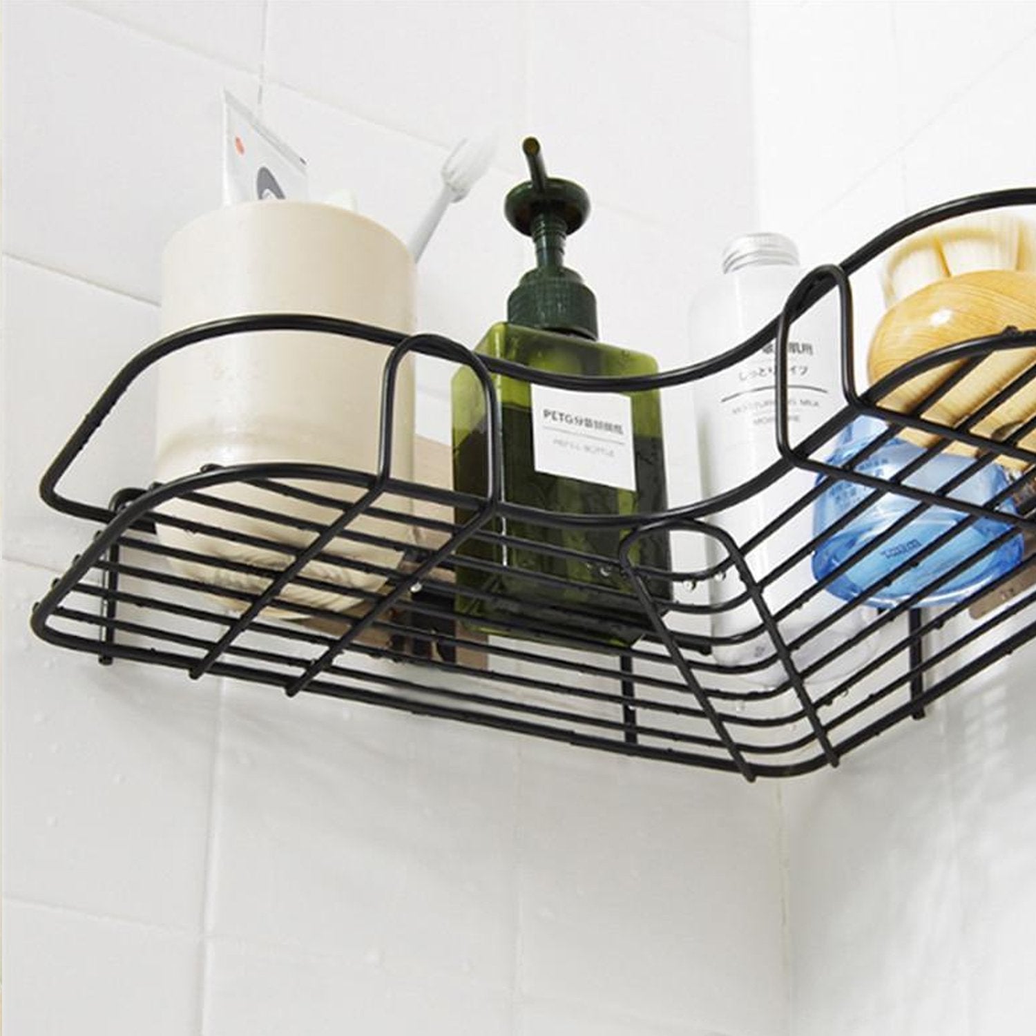 Self-Adhesive Kitchen-Bathroom Corner Shelf Organiser Storage Rack