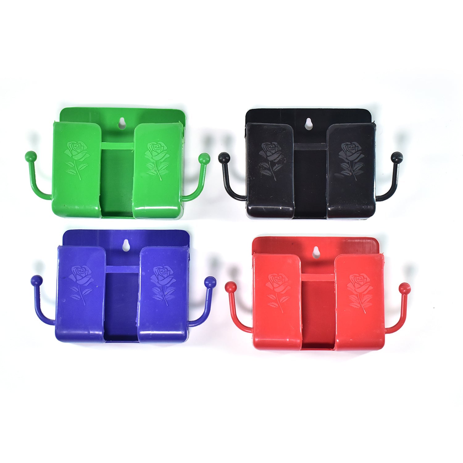 Wall Mounted Storage Box/Remote Storage Organizer Case with 2 Side Hanging Hooks.