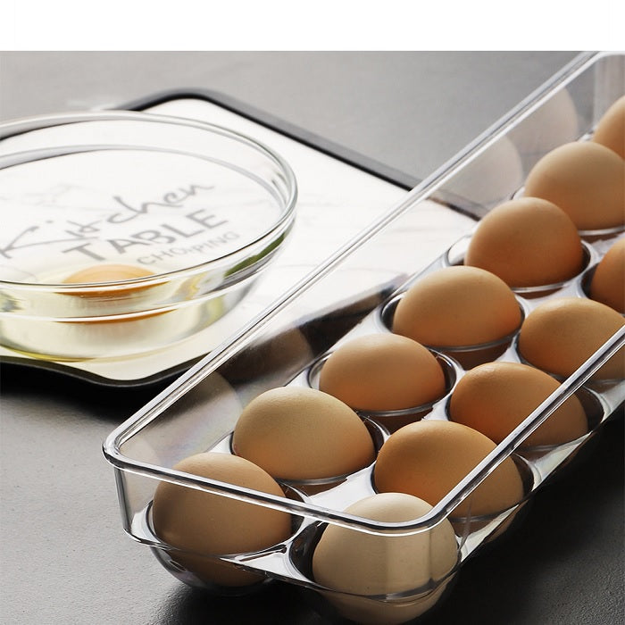 14 Grid Transparent Refrigerator Egg Storage Box With Lid