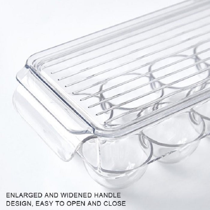 14 Grid Transparent Refrigerator Egg Storage Box With Lid