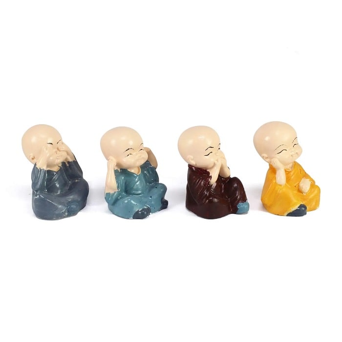 4 Pcs Monk Car Decoration